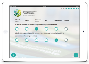 PREM vragenlijst op tablet in zorgpraktijk